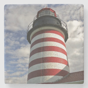 USA, Maine, Lubec. West Quoddy Head Leuchtturm Steinuntersetzer