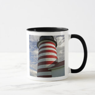USA, Maine, Lubec. West Quoddy Head Leuchtturm Tasse
