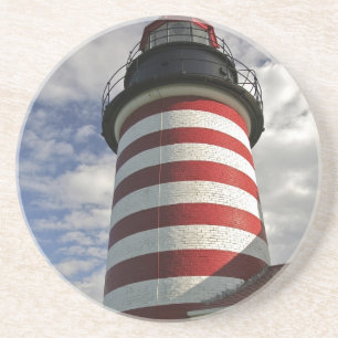 USA, Maine, Lubec. West Quoddy Head Leuchtturm Untersetzer