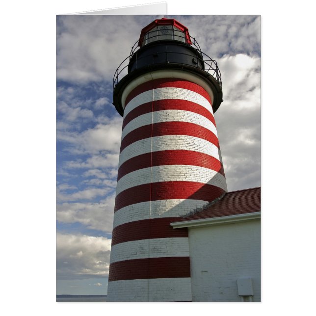 USA, Maine, Lubec. West Quoddy Head LIghthouse (Vorne)