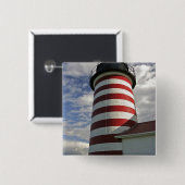 USA, Maine, Lubec. West Quoddy Head LIghthouse Button (Vorne & Hinten)