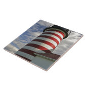 USA, Maine, Lubec. West Quoddy Head LIghthouse Fliese (Seite)