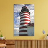 USA, Maine, Lubec. West Quoddy Head LIghthouse Leinwanddruck (Insitu (Wohnzimmer))