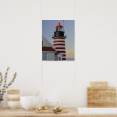 USA, Maine, Lubec. West Quoddy Head Lighthouse, Poster (Küche)