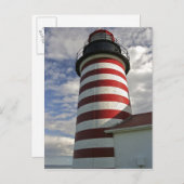 USA, Maine, Lubec. West Quoddy Head LIghthouse Postkarte (Vorne/Hinten)