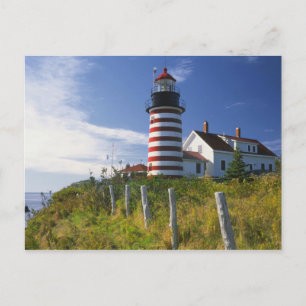 USA, Maine, Lubec. West Quoddy Head Lighthouse Postkarte