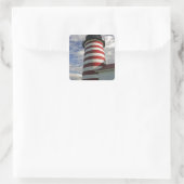 USA, Maine, Lubec. West Quoddy Head LIghthouse Quadratischer Aufkleber (Tasche)