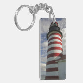 USA, Maine, Lubec. West Quoddy Head LIghthouse Schlüsselanhänger (Vorderseite links)