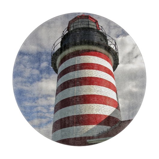 USA, Maine, Lubec. West Quoddy Head LIghthouse Schneidebrett (Vorderseite)