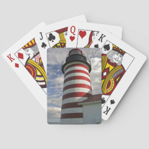 USA, Maine, Lubec. West Quoddy Head LIghthouse Spielkarten