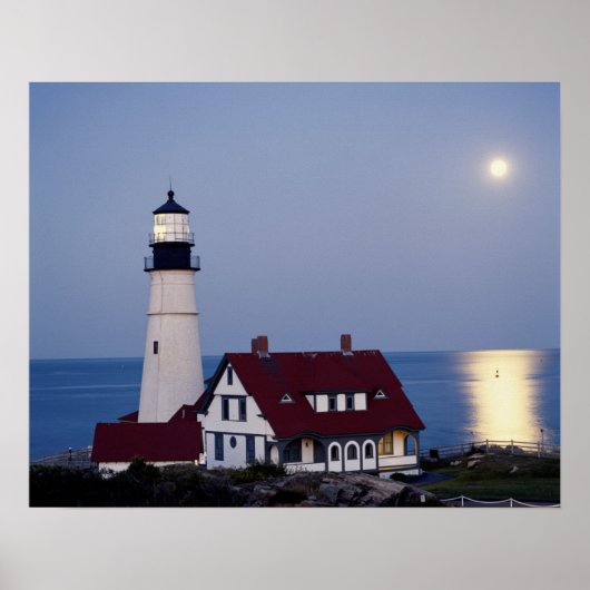 USA, Maine, Portland, Cape Elizabeth, Leuchtturm Poster (Vorne)