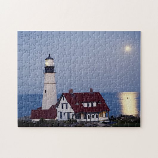 USA, Maine, Portland, Cape Elizabeth, Lighthouse Puzzle (Horizontal)