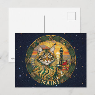 USA Maine Staatssymbole Postkarte