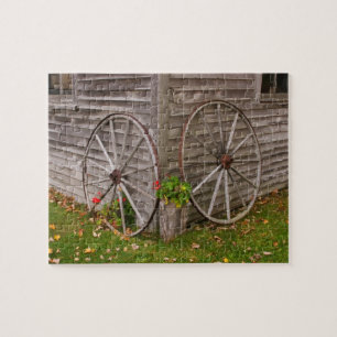 USA, Maine. Wagenräder Puzzle