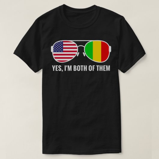 USA Mali Flag Sonnenbrille Malischer amerikanische T-Shirt (Design vorne)