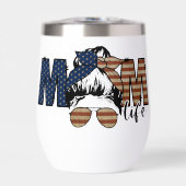 USA Mama Life Wine Tumbler - Rustikale amerikanisc (Vorderseite)