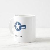 USA Man Up Blue Kaffeetasse (Vorderseite Links)