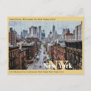 USA Manhattan Kontraste New York New York City Postkarte