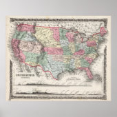 USA Map 1859 (37"X30")USA Karte 1859 37X30 Poster (Vorne)