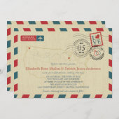 USA Map Airmail Wedding Einladung (Vorne/Hinten)