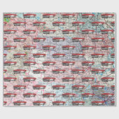 USA Map and Old Car Geschenkpapier (Flach)