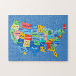 USA MAP Aquarellkunst Puzzle
