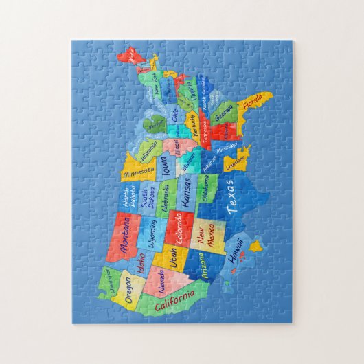 USA MAP Aquarellkunst Puzzle (Vertikal)