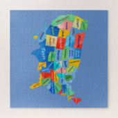 USA MAP Aquarellkunst Puzzle (Horizontal)