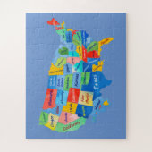 USA MAP Aquarellkunst Puzzle (Vertikal)