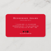 USA Map Blue Red Ribbons Stars Monogram Visitenkarte (Rückseite)