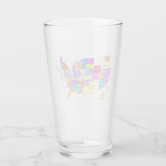 USA Map Covered Glas (Rückseite)