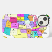 USA Map Covered iPhone Hülle (Rückseite (Horizontal))