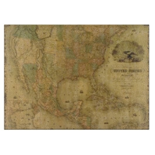 USA Map Cutting Board Schneidebrett (Vorderseite)