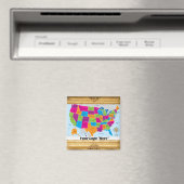 USA Map Design Magnet (In Situ (Geschirrspüler))