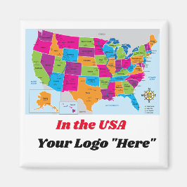 USA Map Design Magnet