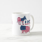 USA Map Flag Demokratisches Party Donkey Political Kaffeetasse (VorderseiteRechts)
