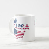 USA Map Flag Demokratisches Party Donkey Political Kaffeetasse (Vorderseite Links)