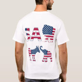 USA Map Flag Donkey & Elephant, Red White & Blue T-Shirt (Rückseite)