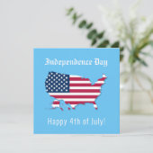 USA Map Flag Independence Day 4. Juli Card (Stehend Vorderseite)
