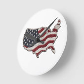 🕒 USA Map Flag Wall Clock 🇺🇸🧭 Runde Wanduhr (Winkel)