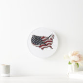 🕒 USA Map Flag Wall Clock 🇺🇸🧭 Runde Wanduhr (Zuhause)