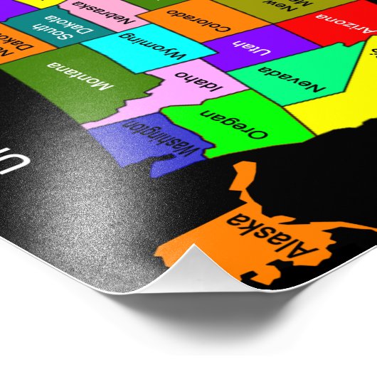 USA Map Foto Print (Ecke)