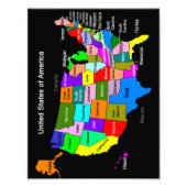 USA Map Foto Print (Vorne)