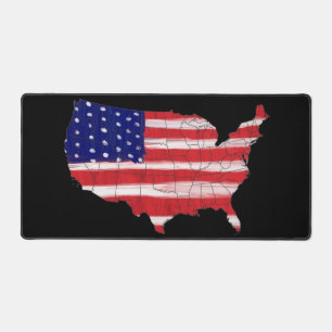 USA Map in Flag Farben Schreibtischunterlage