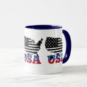 "USA Map Keramik Tasse" Tasse (VorderseiteRechts)