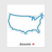 USA Map-Kontur Aufkleber (Blatt)