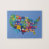 USA MAP mit Fahnen-Puzzle Puzzle (Horizontal)