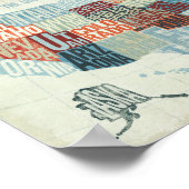 USA Map mit Staaten in Worten Poster (Ecke)