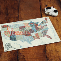 USA Map mit Staaten in Worten