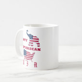 USA Map republikanisches Party Elephant bei der Fl Kaffeetasse (Vorderseite Links)